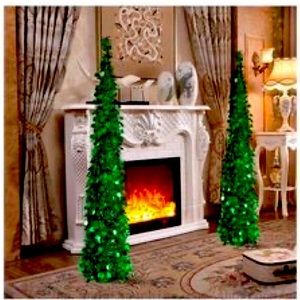 Pop Up Christmas Tinsel Tree with Stand, Gorgeous Collapsible Christmas Tree